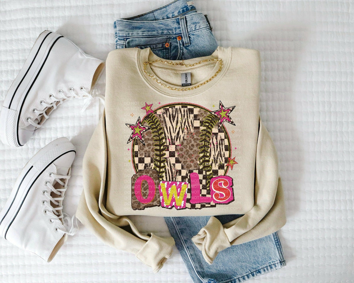 Owls magazine font and ball (SCG) DTF Transfer