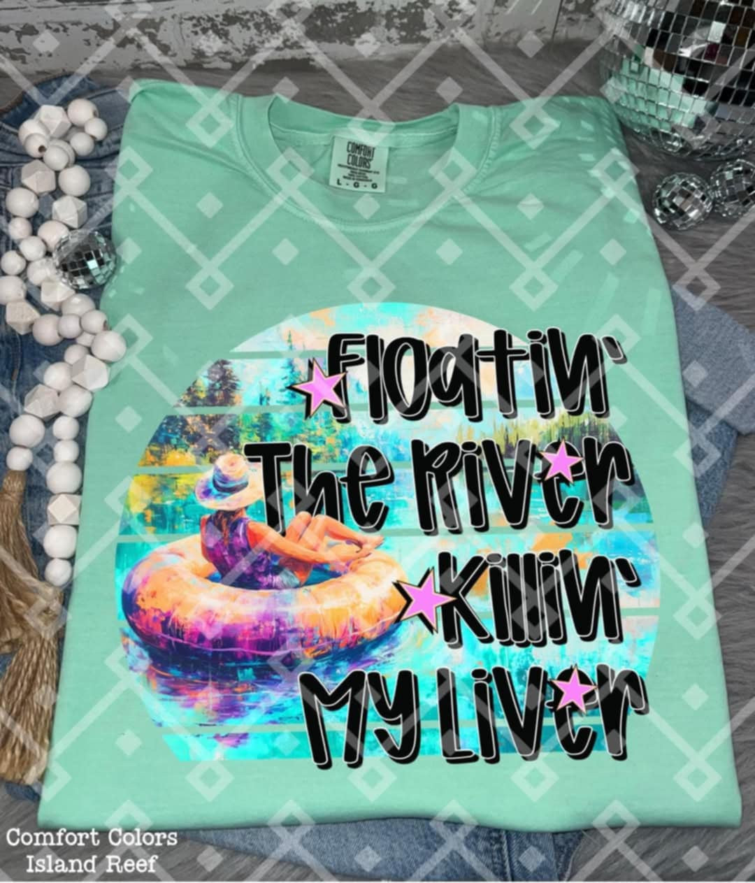 Floatin the river killing my liver (Crafti) 96618 DTF transfer