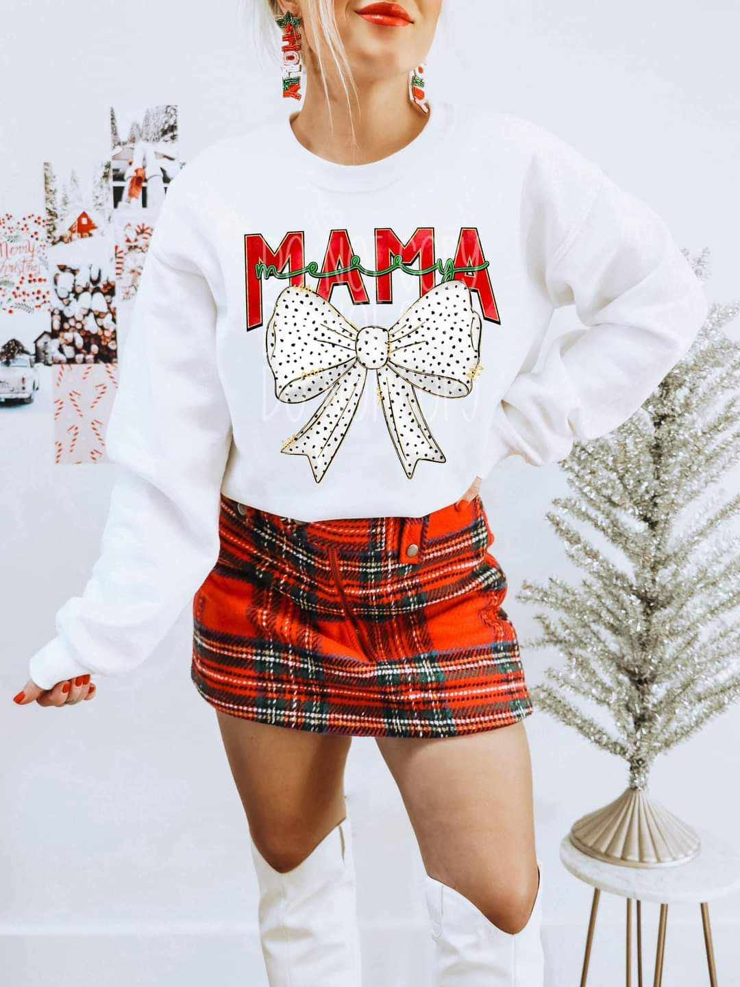 Merry mama Dalmatian bow 62088 DTF transfer