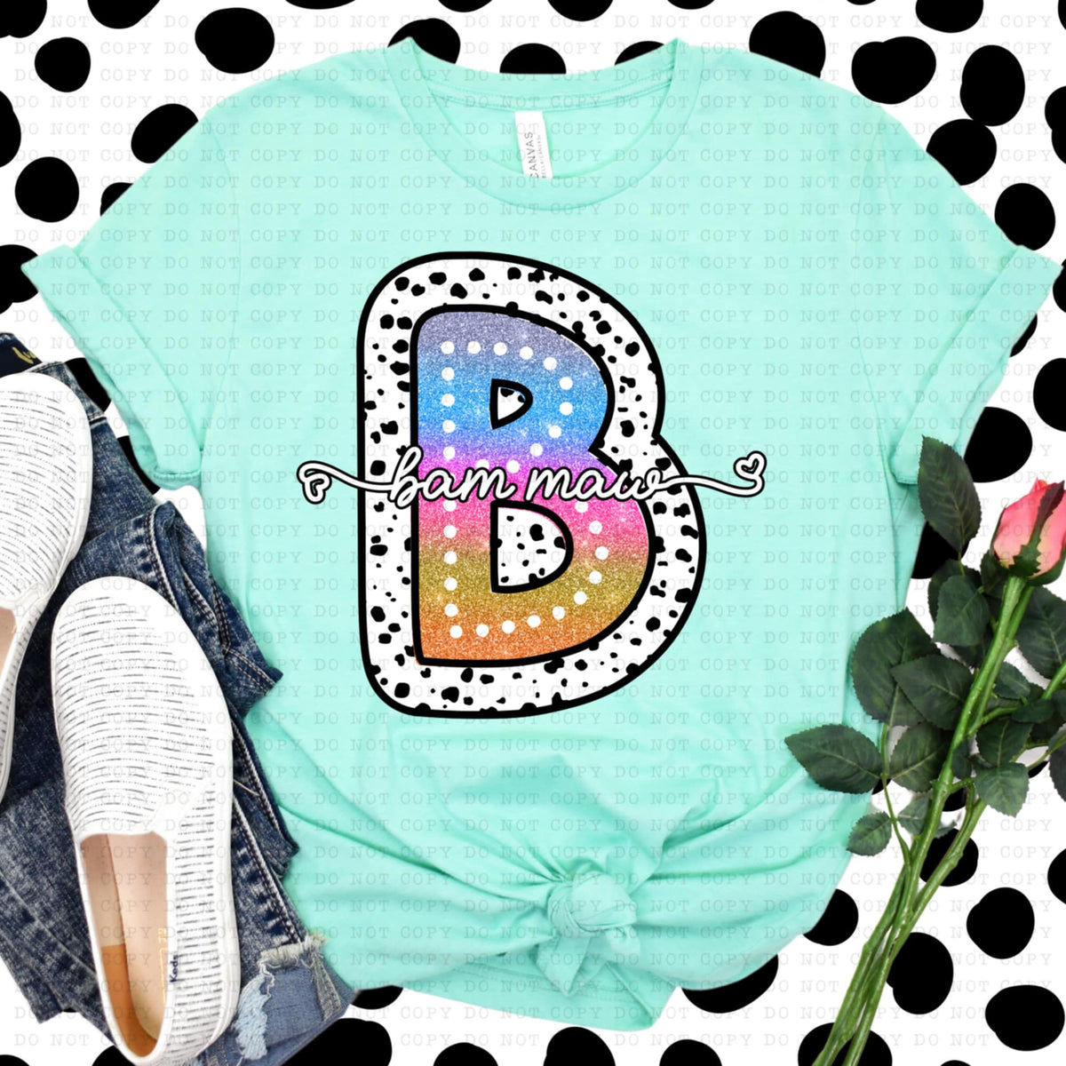 B bam maw tie dye dottie (ECHT) 94268 DTF transfer