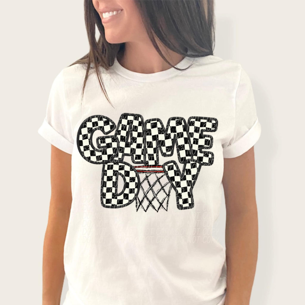 Game day basketball checkered (CITY) 91280 DTF transfer