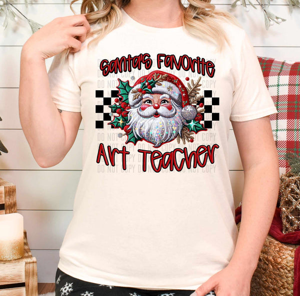 Santa’s favorite art teacher (caplinger) 62858 DTF transfer