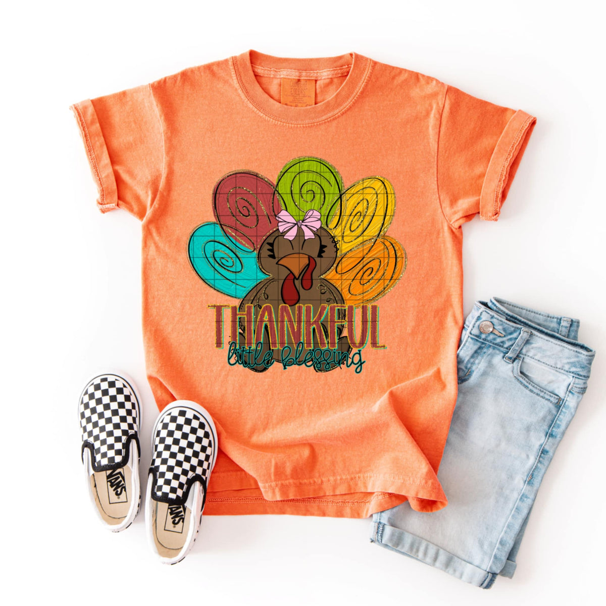 Thankful little blessing red green blue  (SDD) DTF Transfer