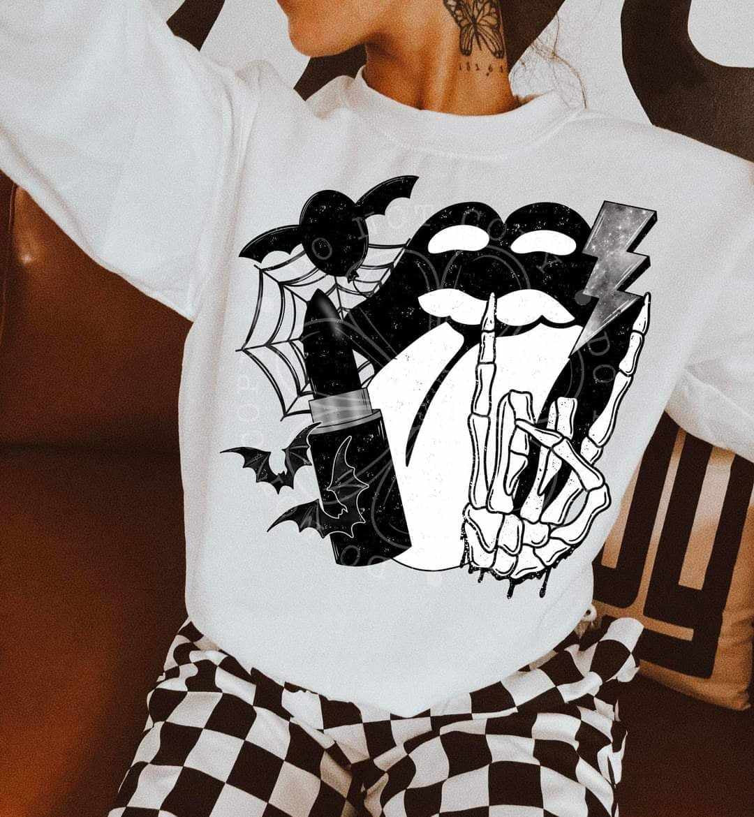 Lips with bats and lipstick  (LYTTLE) 62610 DTF transfer