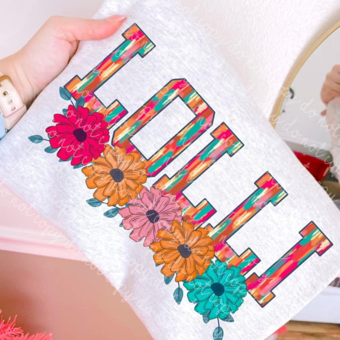 Lolli brushstrokes with flowers (MMD) 97889 DTF transfer
