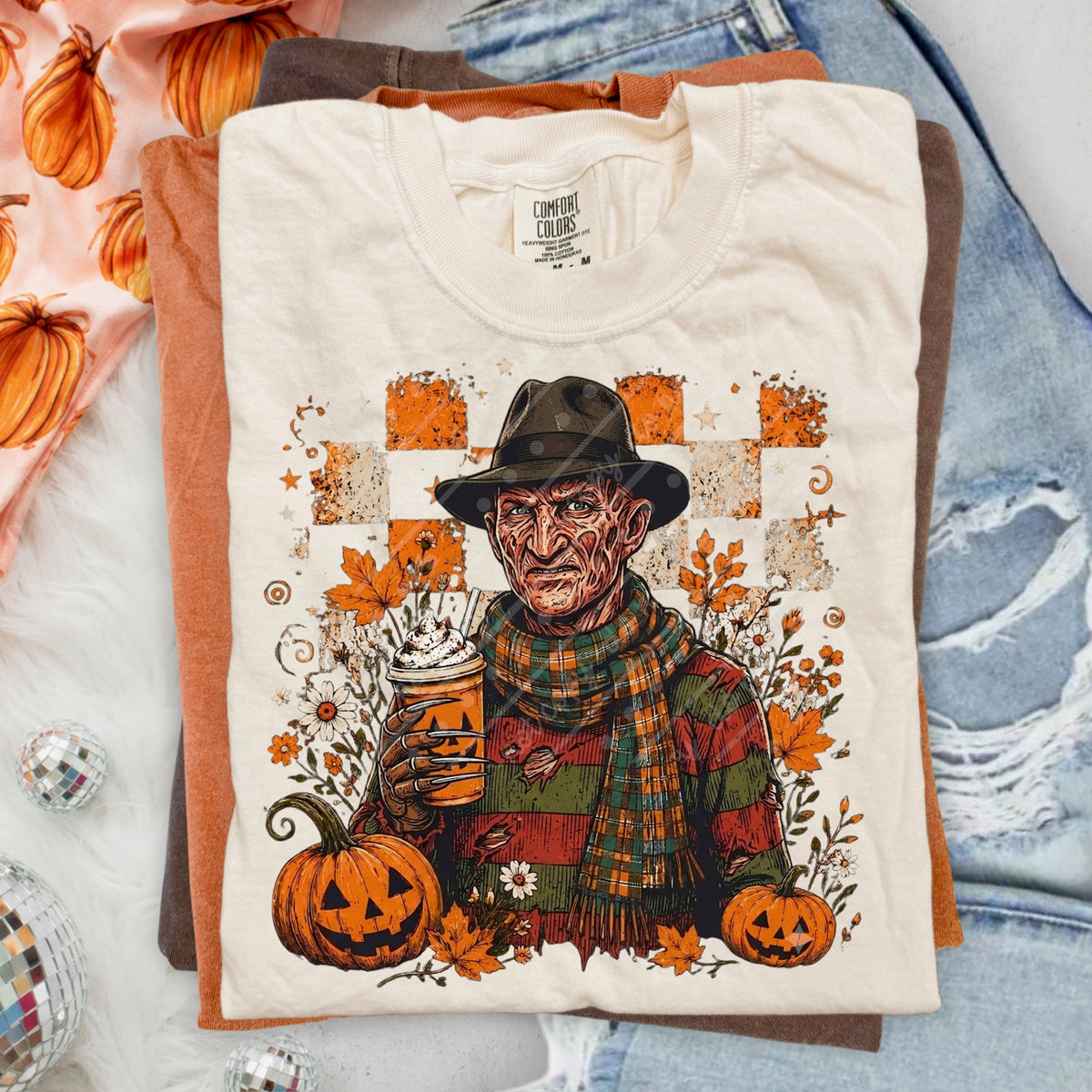 Fall checker Fred DTF Transfer