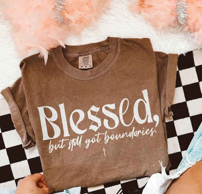 Blessed but still got boundaries WHITE Sunday Special DTF transfer