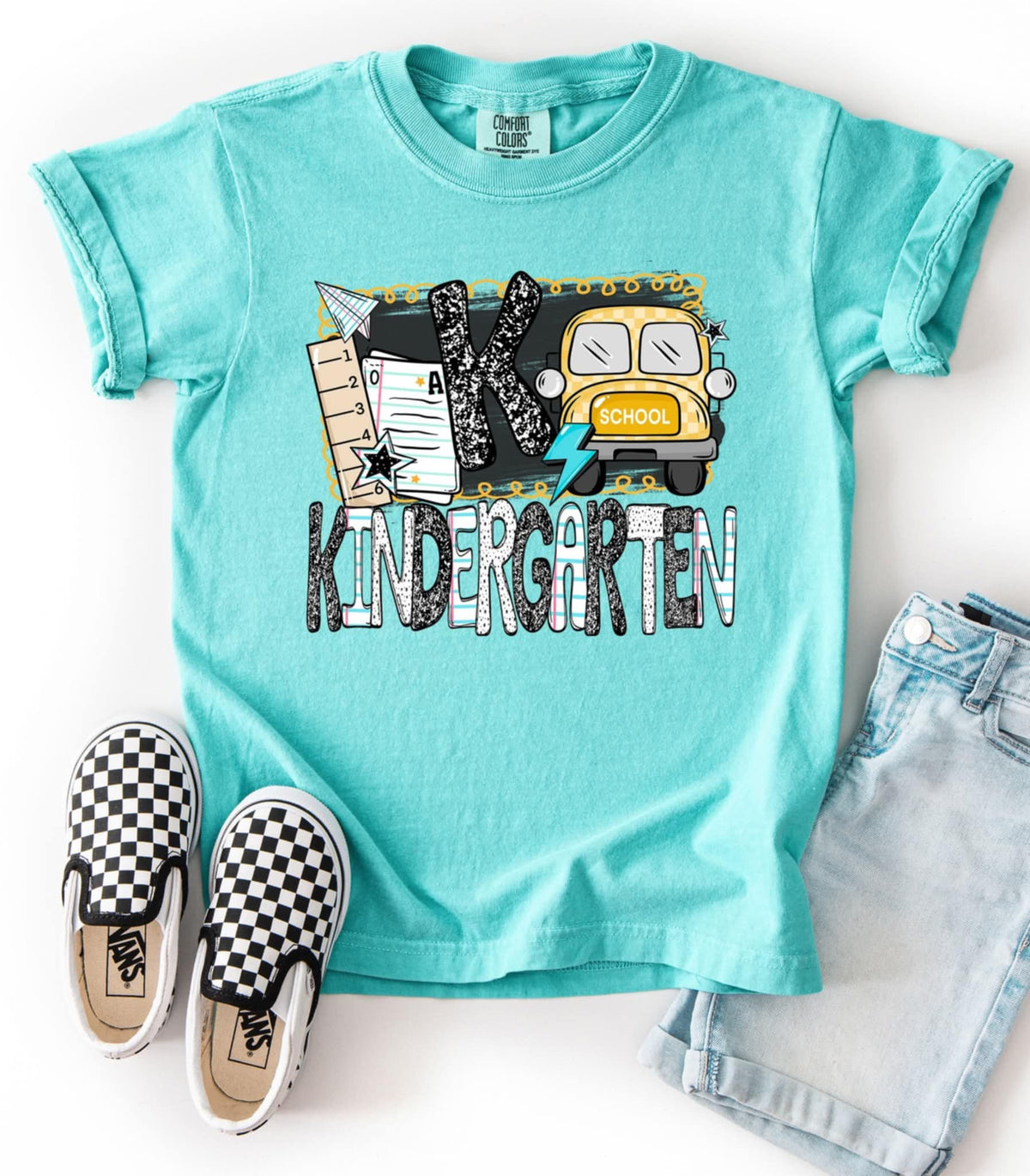 K kindergarten black and paper font (S&G) 107674 DTF transfe