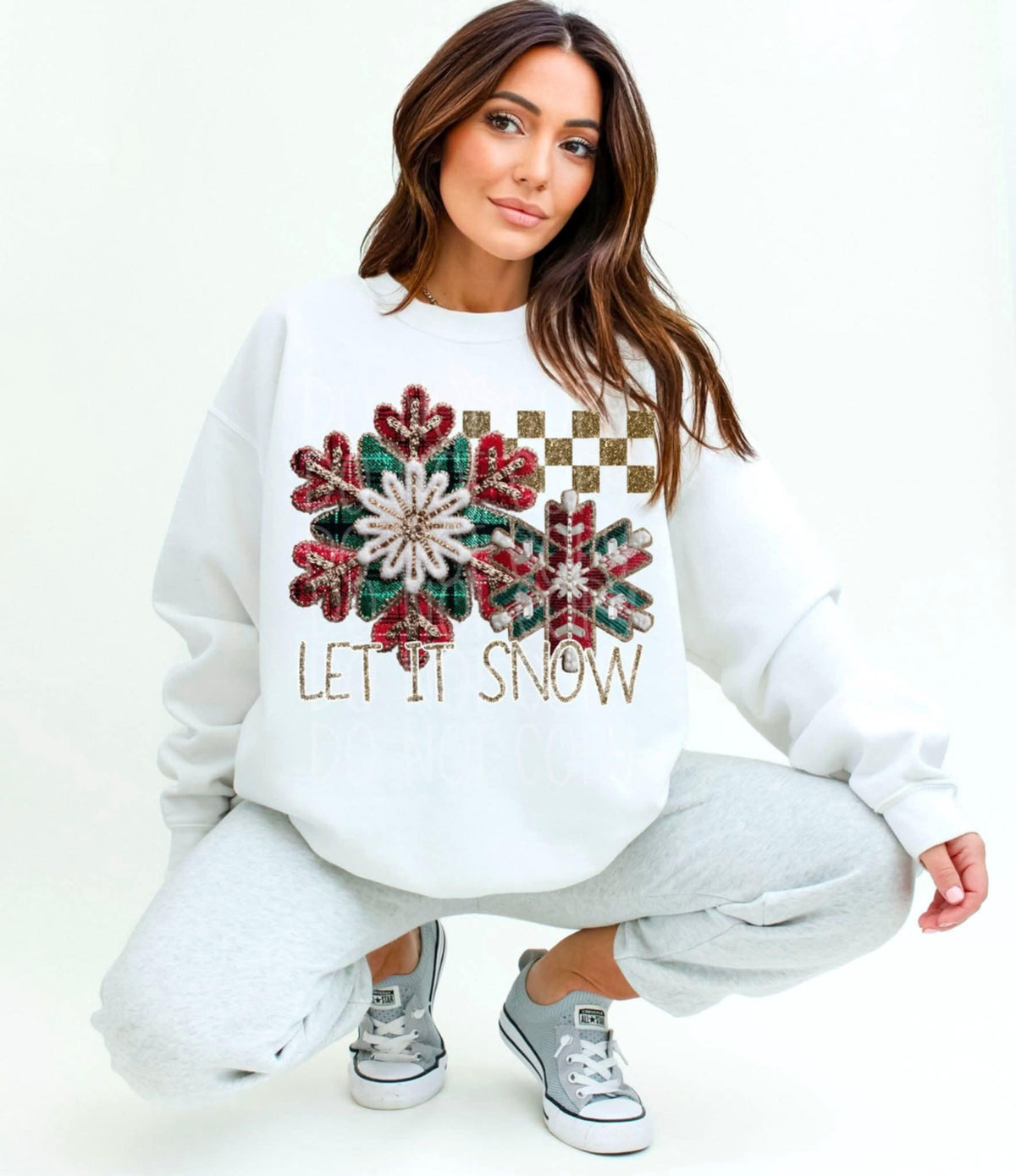 Let it Snow plaid snowflakes (C’s) DTF Transfer