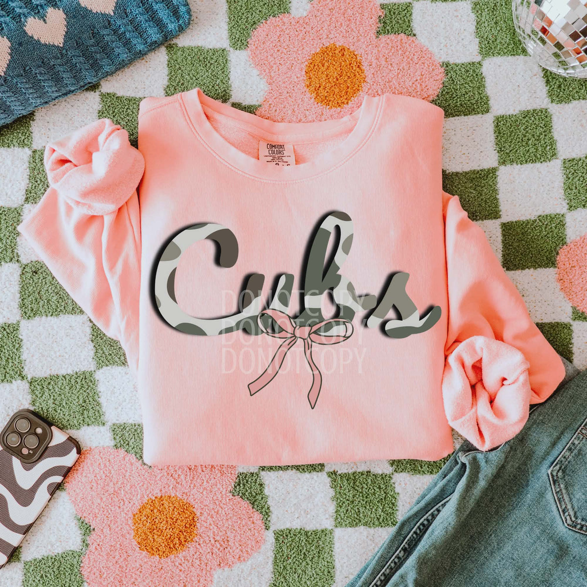 Cubs camo cursive Mascots (CSG) DTF transfer