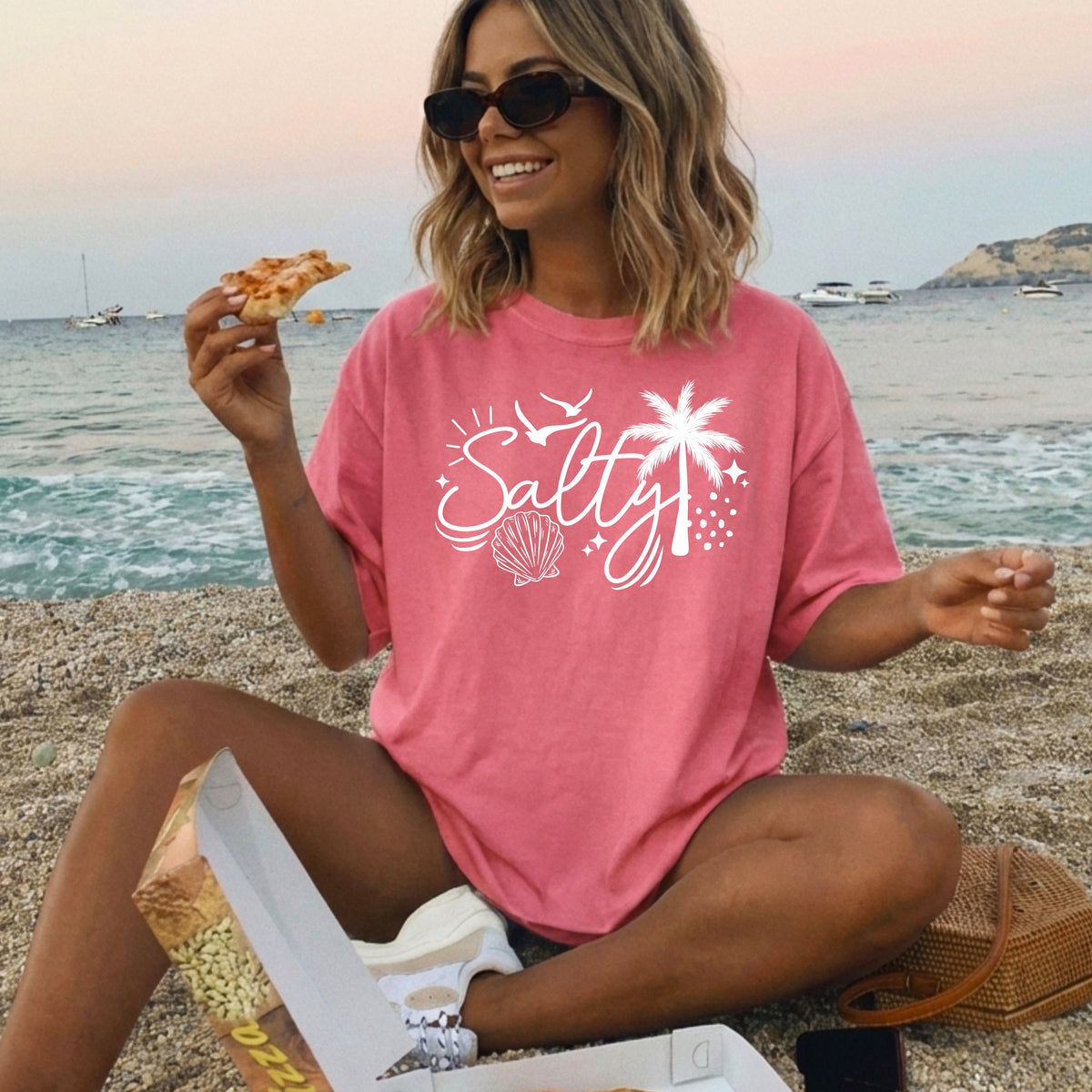 Salty Palm Tree white (csc) DTF Transfer