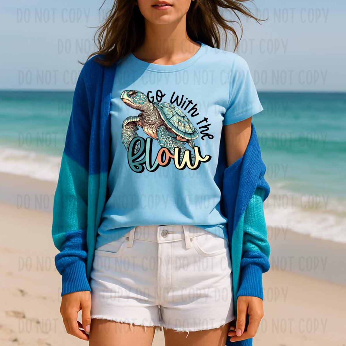 Go with the flow turtle 106087 DTF transfer