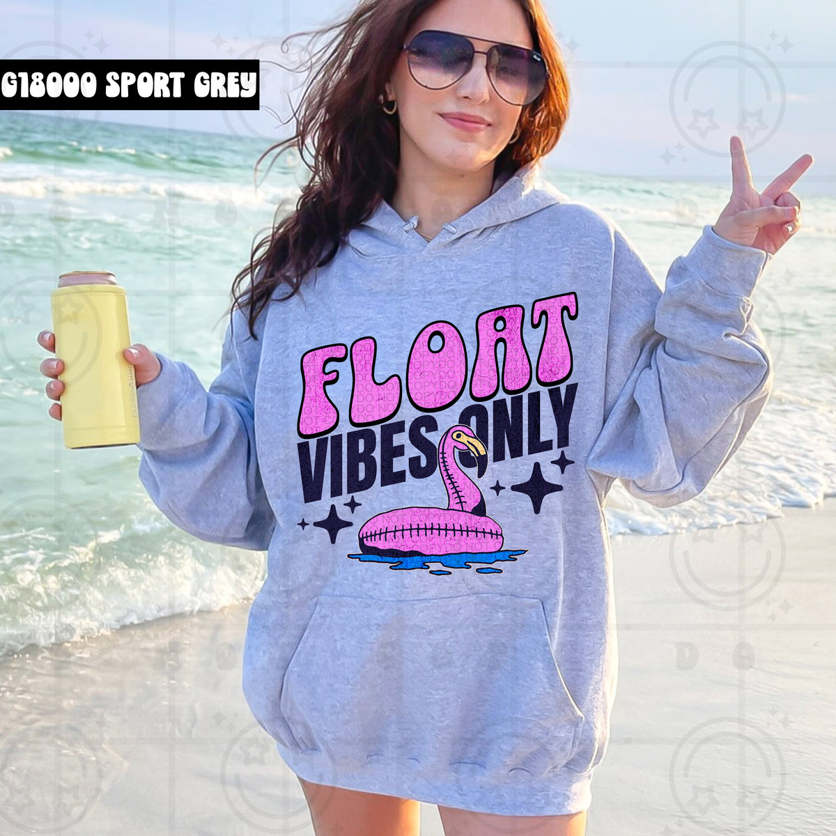 Float vibes only pink (HW) 99438 DTF transfer