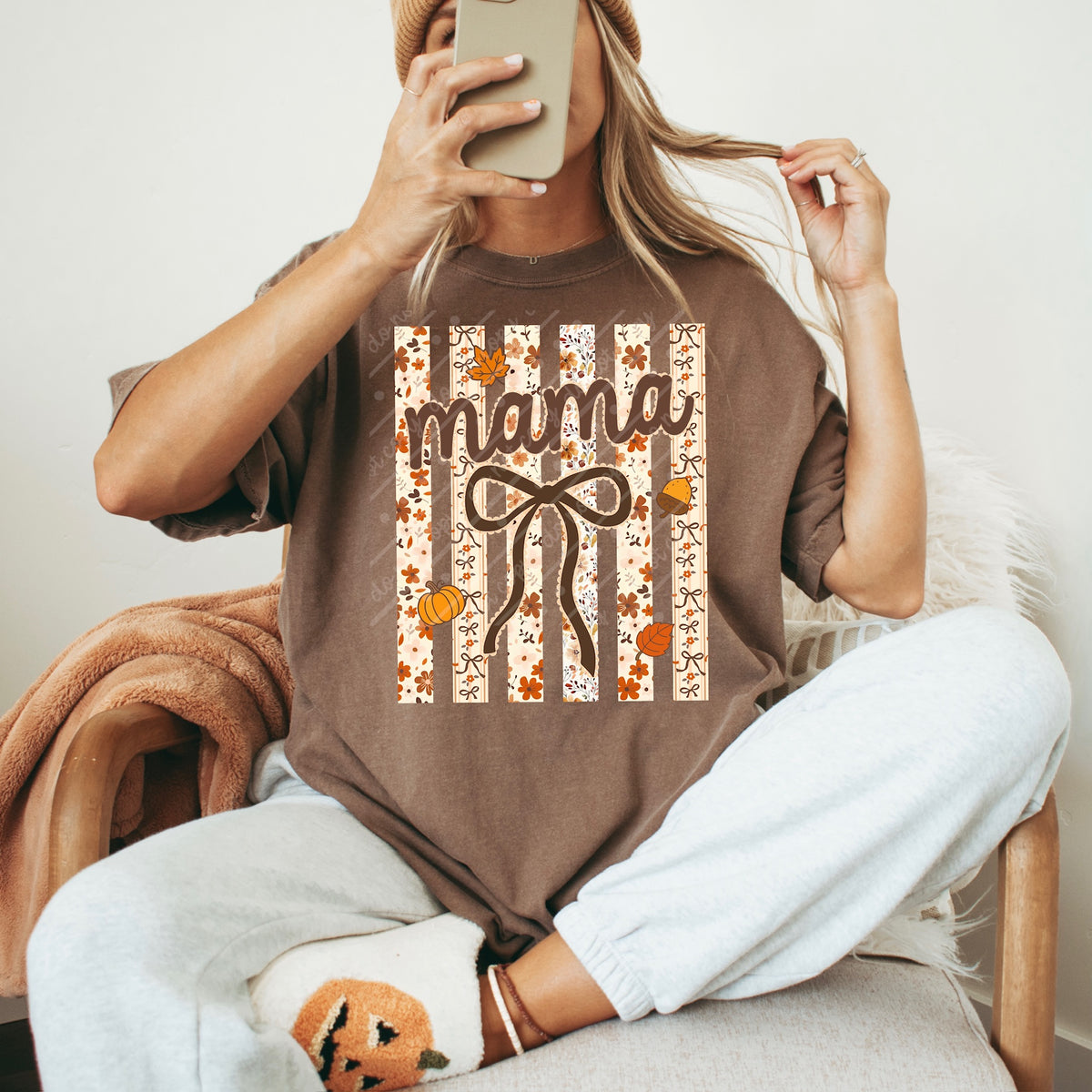 Mama Fall Stripes DTF Transfer