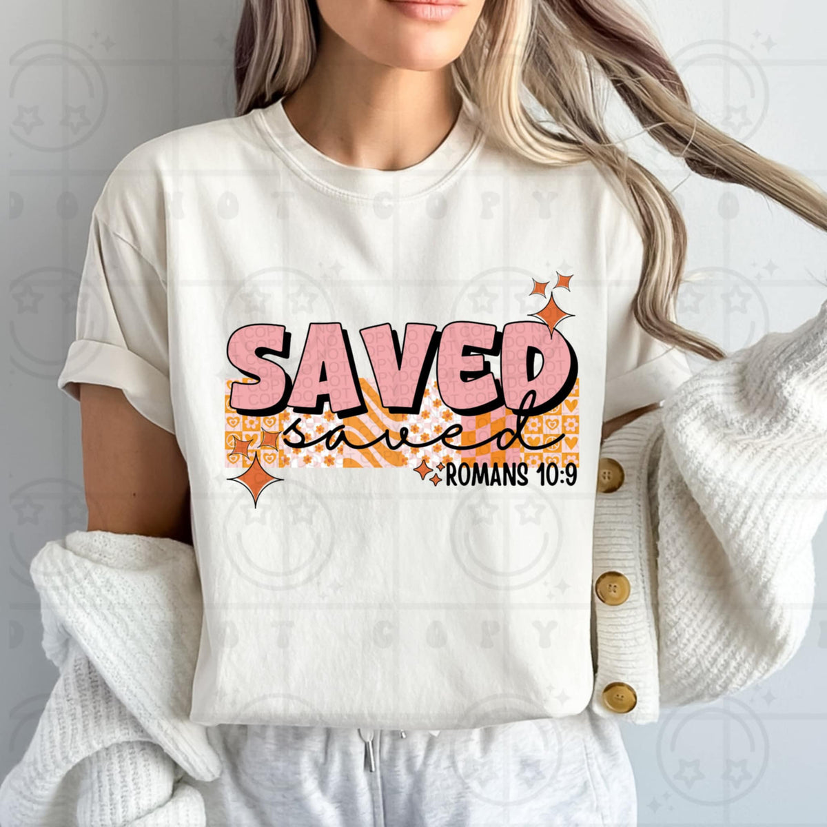 Saved pink and orange (HW) 93478 DTF transfer