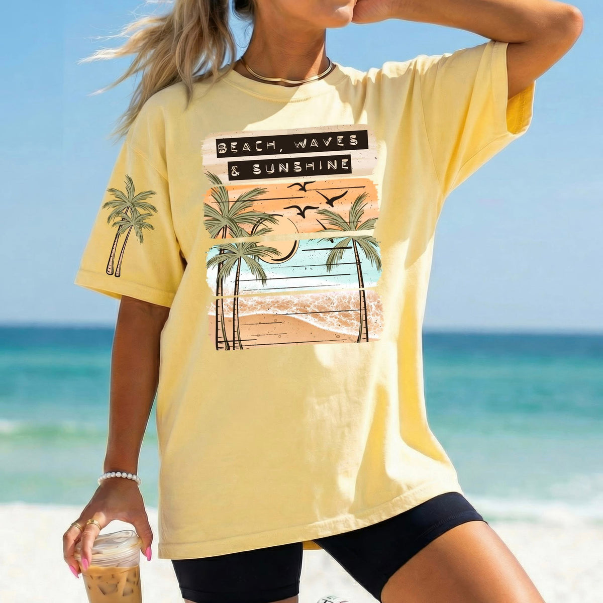 Beach waves Sunshine (front only) (CSC) DTF Transfer