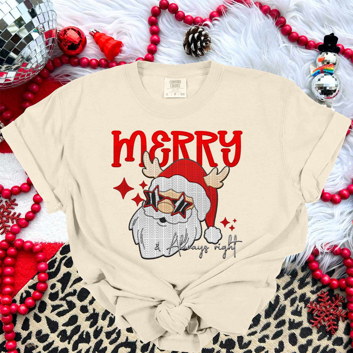 Merry red light Santa (HW) 67099 DTF transfer