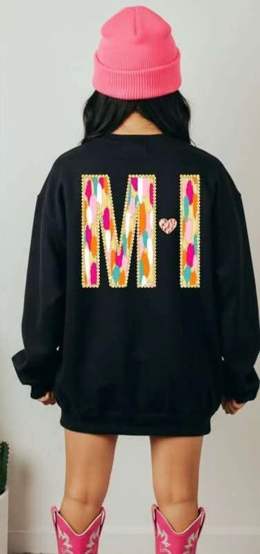 MI brushstroke with heart (S&G) 82974 DTF transfer