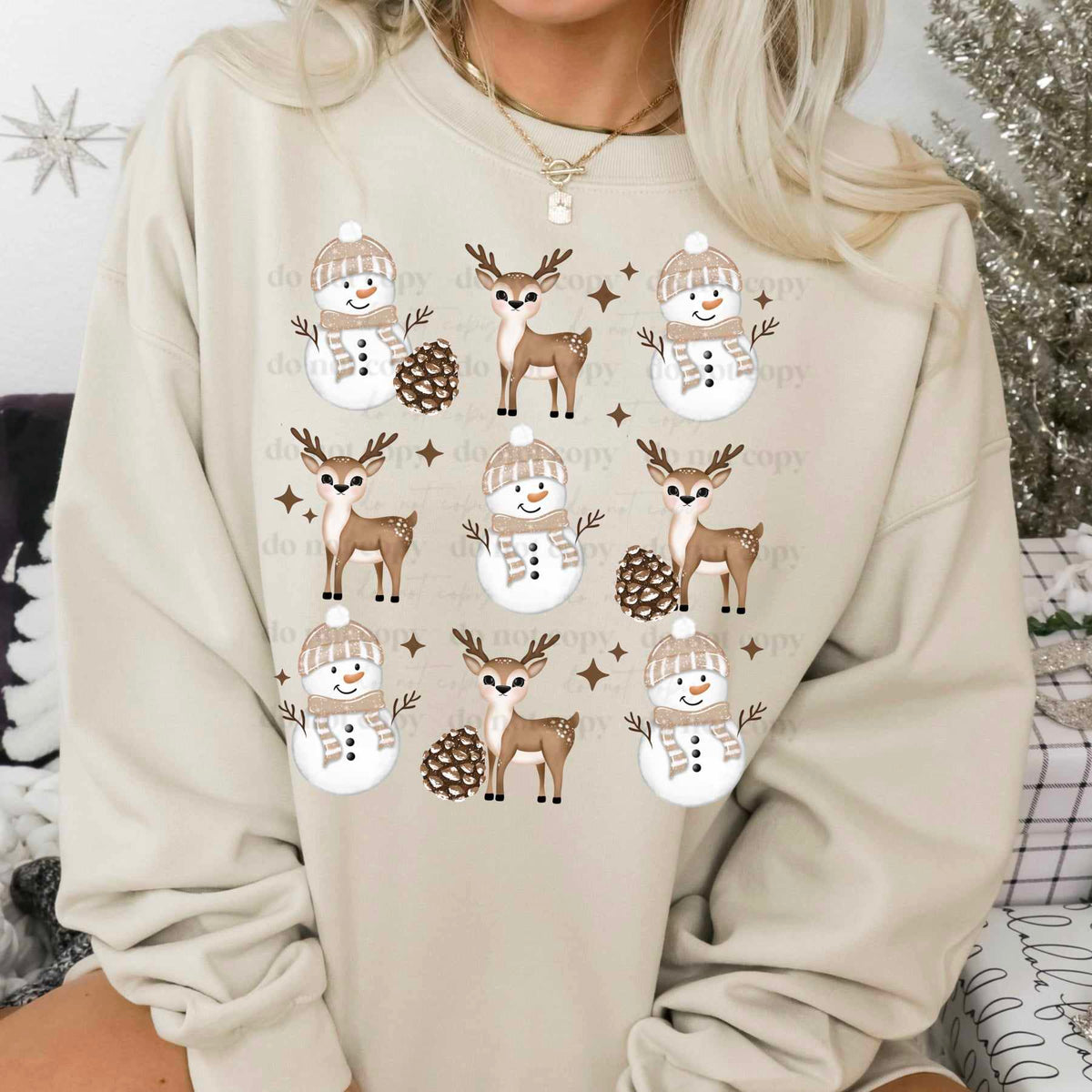 Reindeer and snowman collage  (CSC) 65686 DTF transfer
