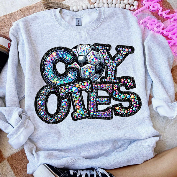 Coyotes rhinestone soccer (CITY) 77087 DTF transfer