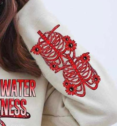 Red ribs sleeve (LYTTLE) 67832 DTF transfer