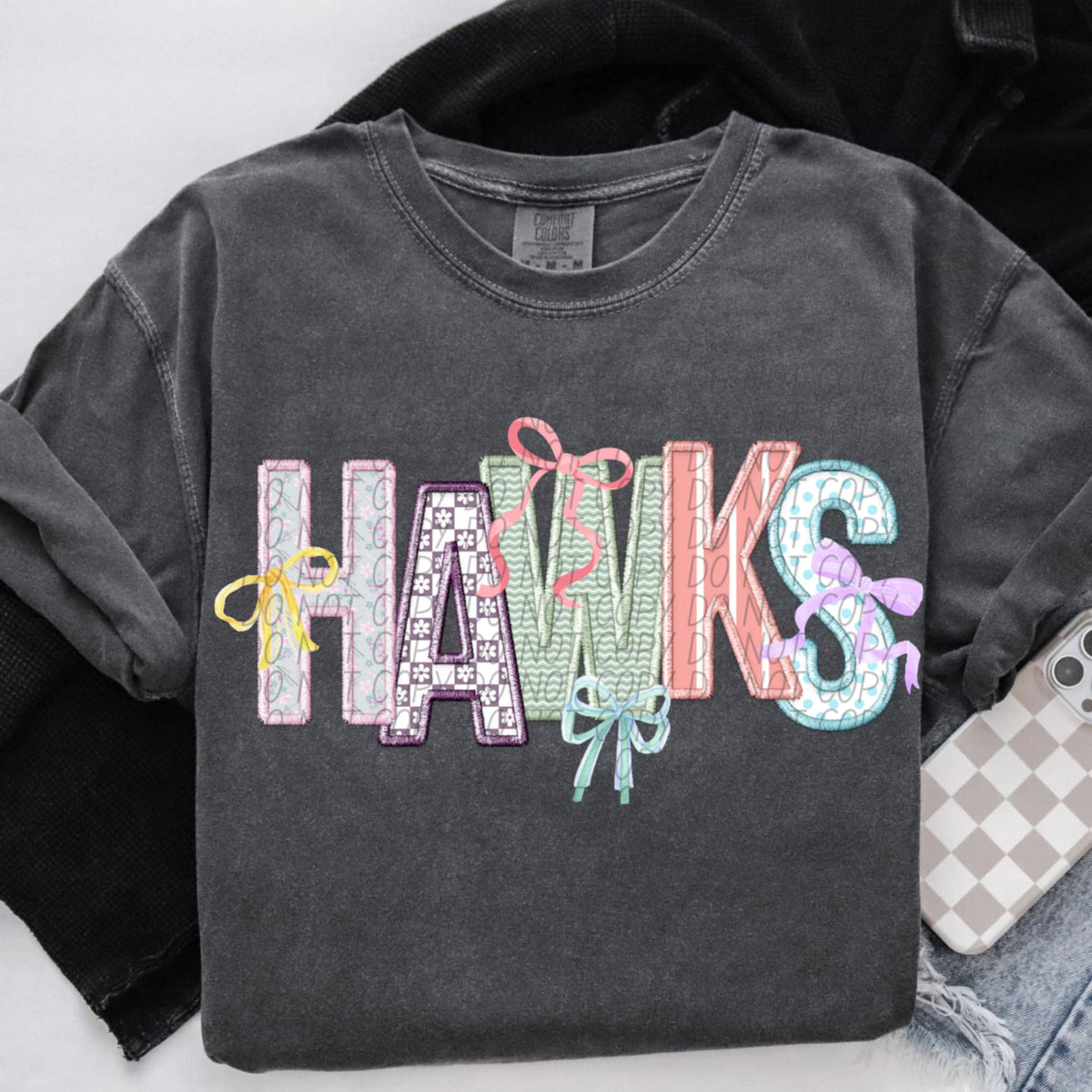 Hawks Spring Bow Mascots (CITY) 97154 DTF transfer