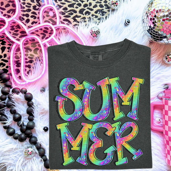 Summer rainbow font (SDD) 96725 DTF transfer