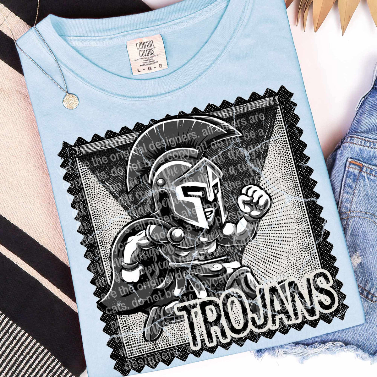 Trojans vintage stamp (TTD) DTF transfer