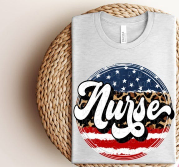 Nurse patriotic circle 92774 DTF transfer