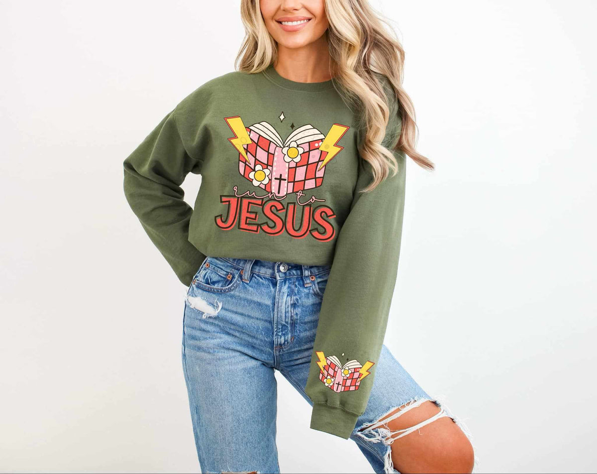 Run to jesus FRONT 75332 DTF transfer