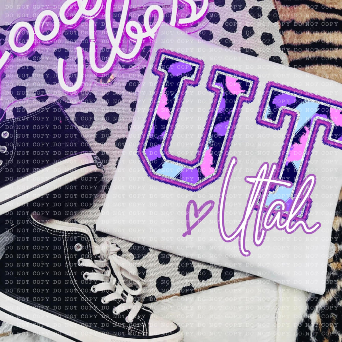 UT utah purple brushstrokes (ECHT) 94054 DTF transfer