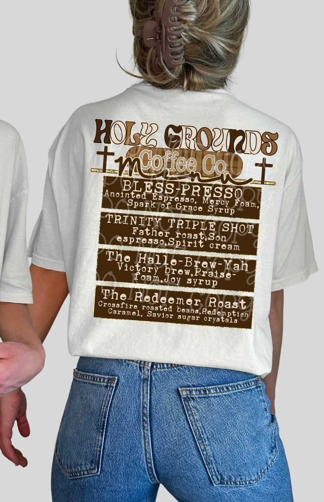 Holy Grounds Coffee Co BACK PRINT (c’s) DTF Transfer