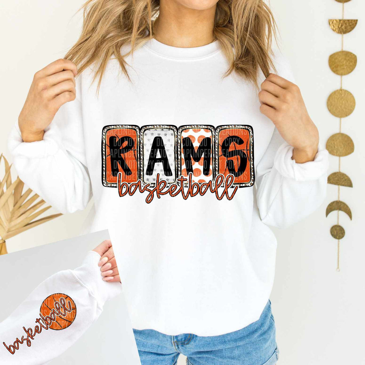 Rams Basketball FRONT (Caplinger) 82926 DTF transfer