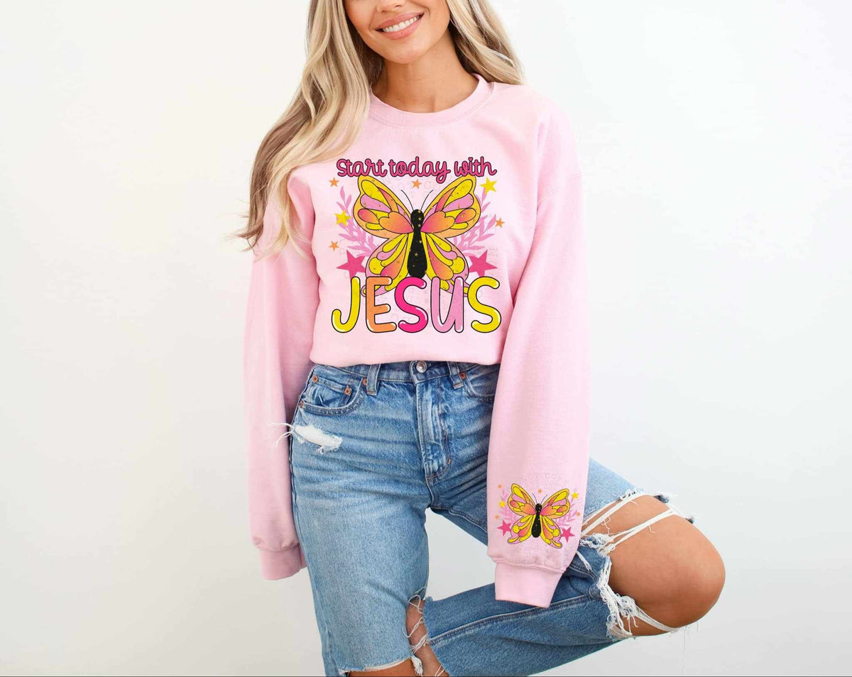 Start your day with Jesus FRONT 75688 DTF transfer