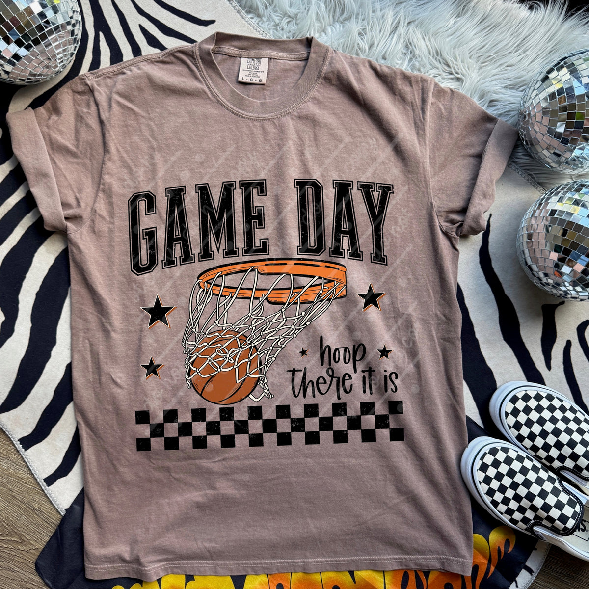 Game day hoop there it is (scarlow) DTF transfer