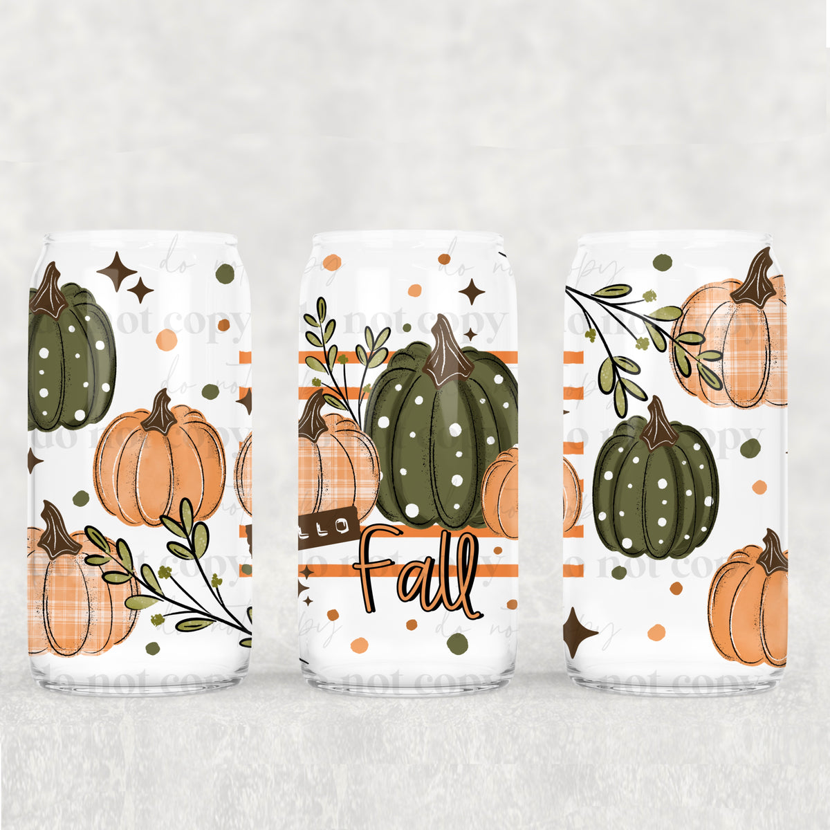 Hello Fall pumpkins (CSC) UV DTF WRAP