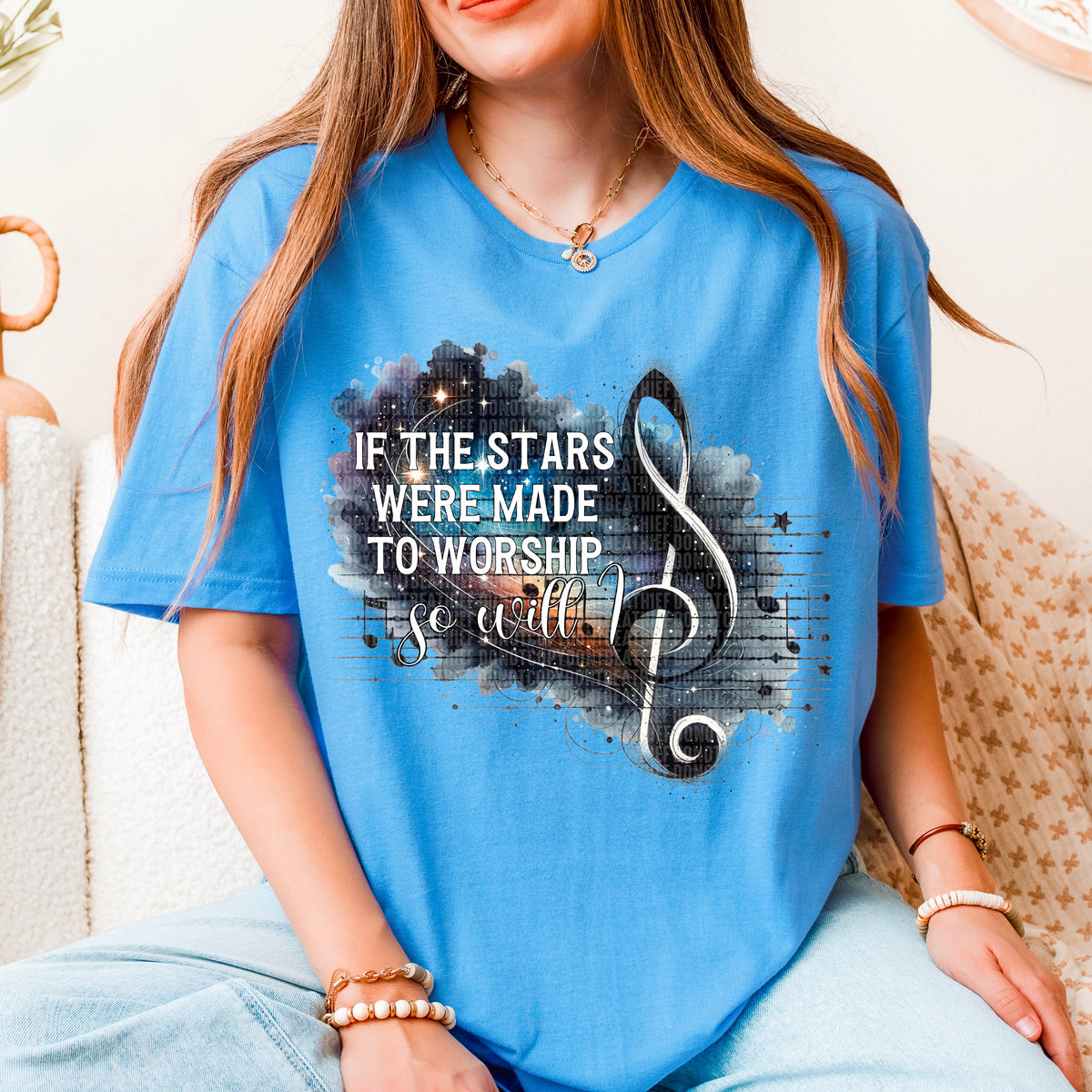 If the stars were made to worship music note 91606 DTF transfer