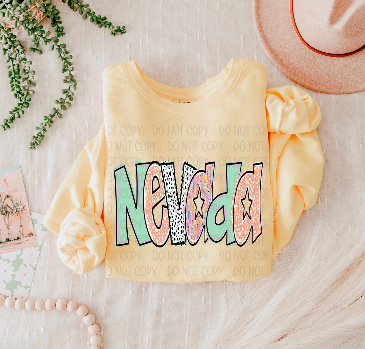 Nevada peach and green (SWD) 55450 DTF transfer