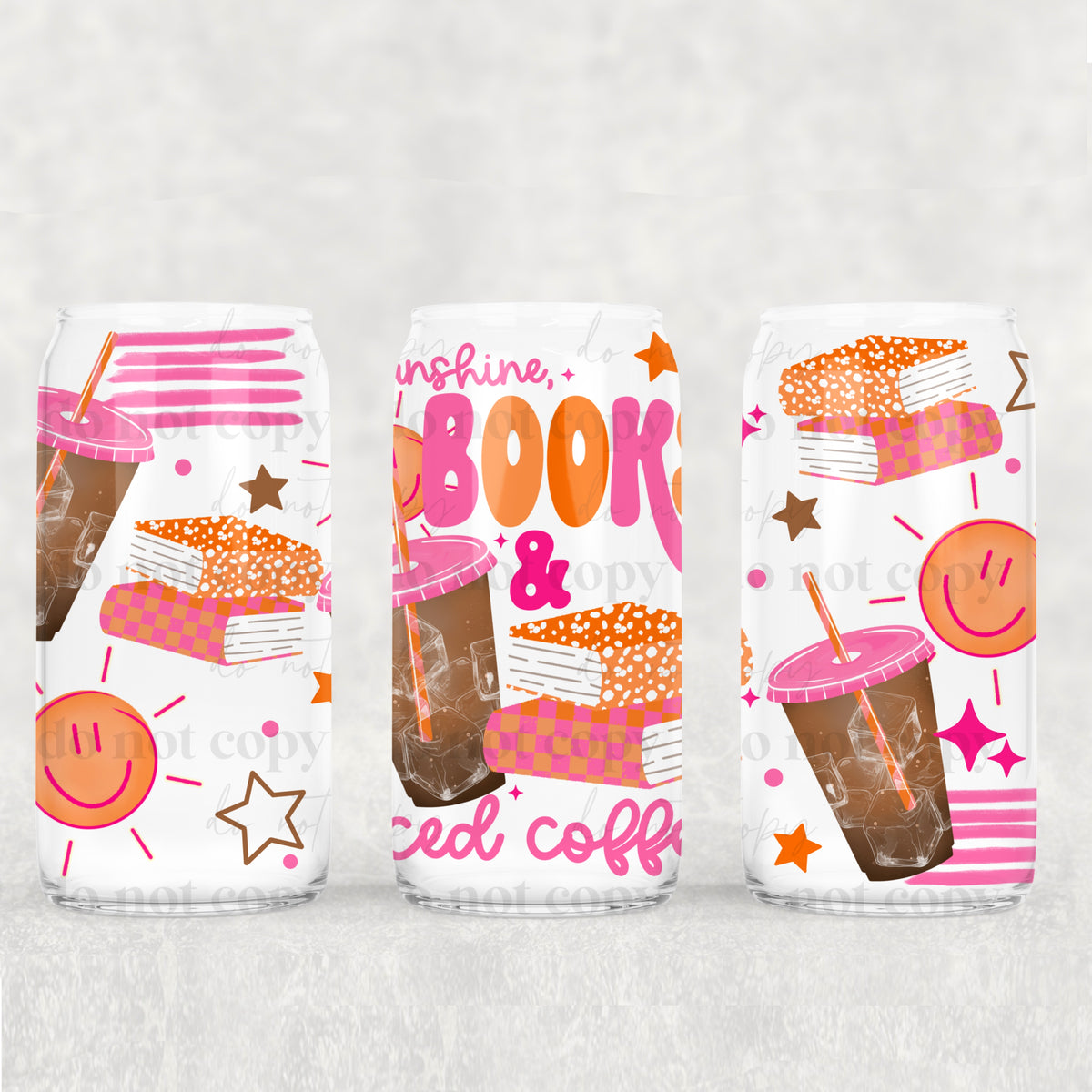 Sunshine books iced coffee (CSC) UV DTF WRAP