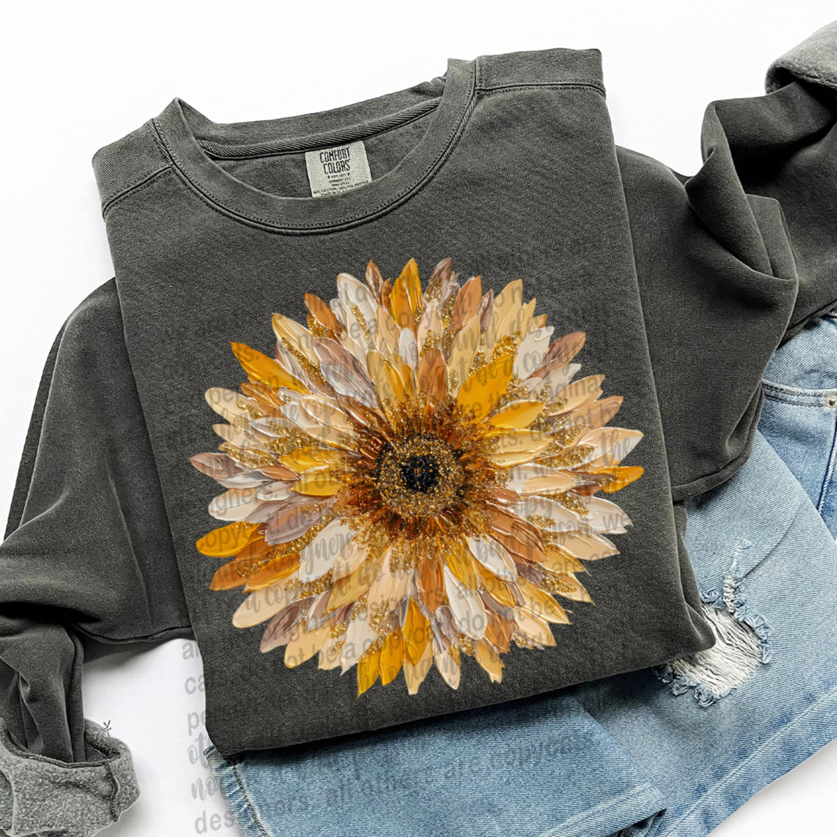 Sunflower Faux Paint TTD DTF transfer