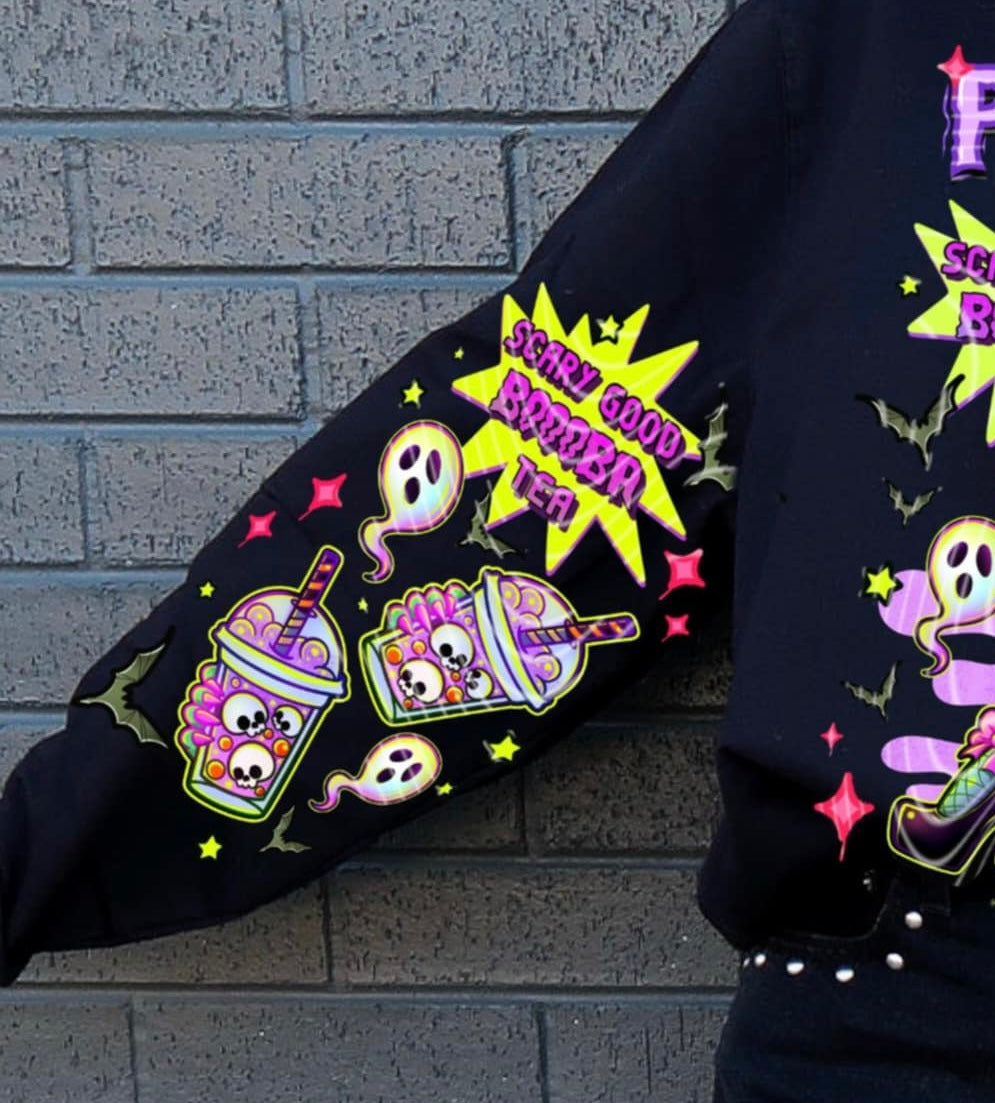 Ghost sleeve DTF transfer