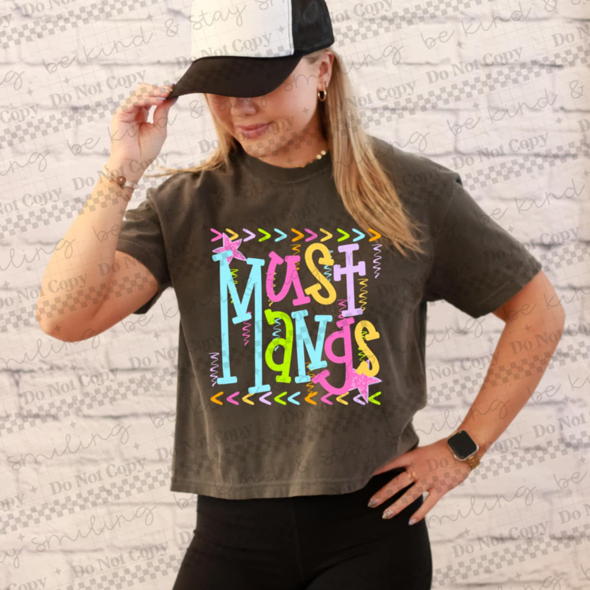 Mustangs rainbow arrows mascot CMLD DTF transfer