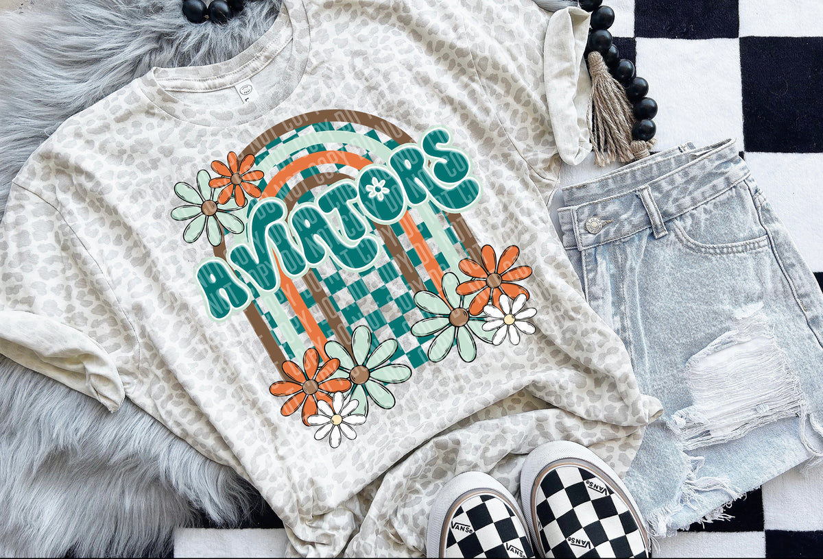 Floral Arch Mascot Aviators 49249 DTF TRANSFER