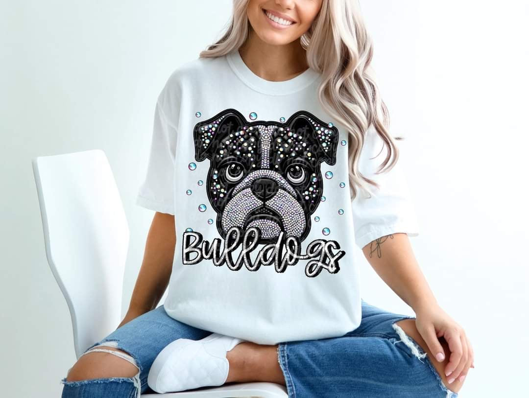 Bulldogs bedazzled mascot 53602 DTF transfer