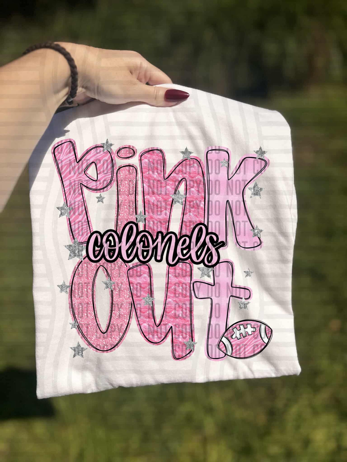 Pink out sparkles Colonels (Caplinger) DTF transfer