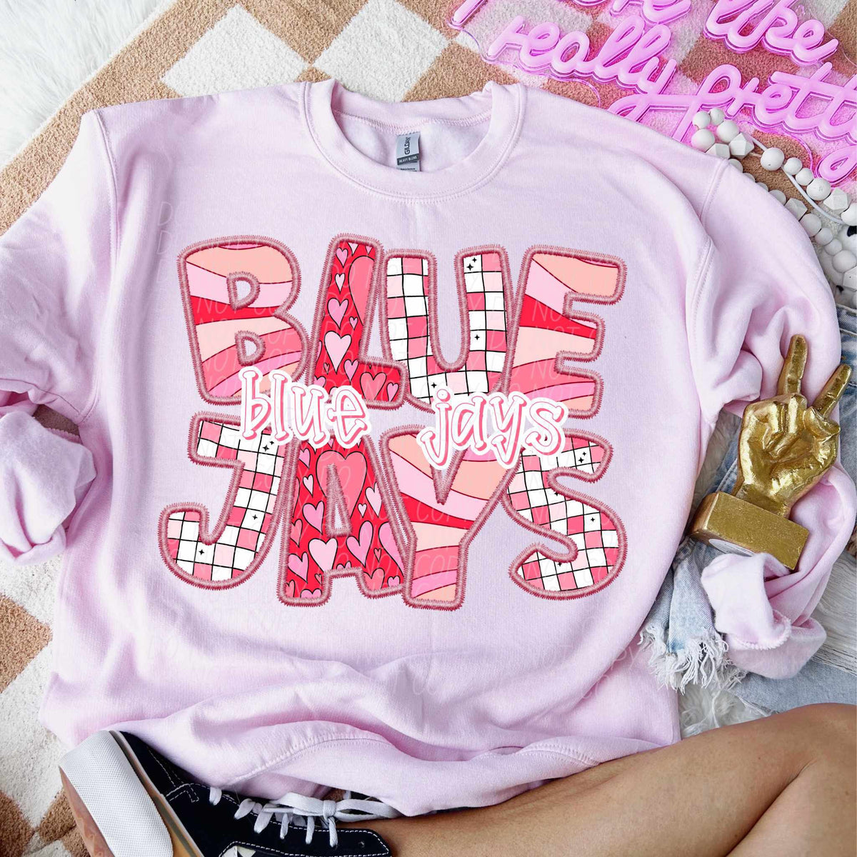 Blue jays pink groovy (CITY) 79587 DTF transfer