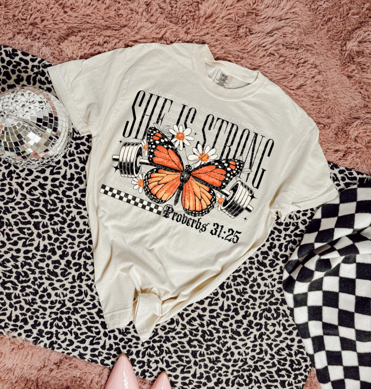 She is strong butterfly (SCG) 96271 DTF transfer