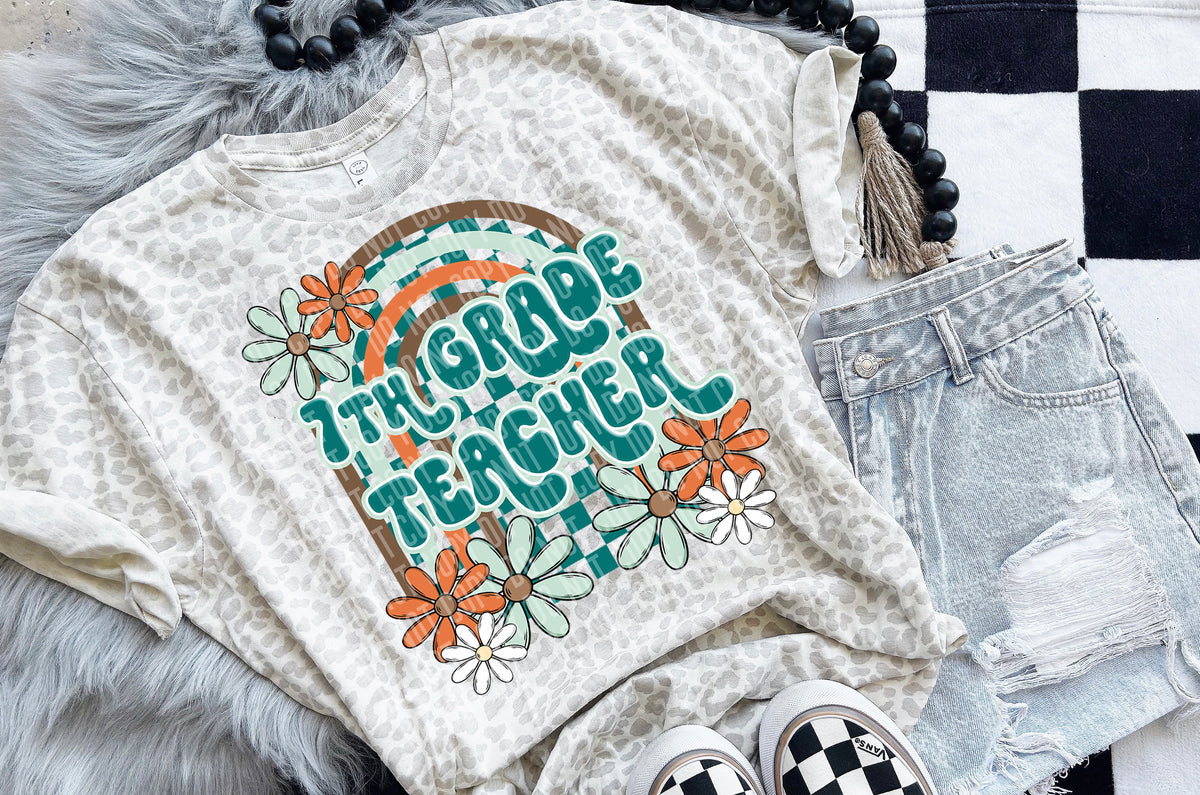 7th grade teacher Floral Arch 49530 DTF transfers