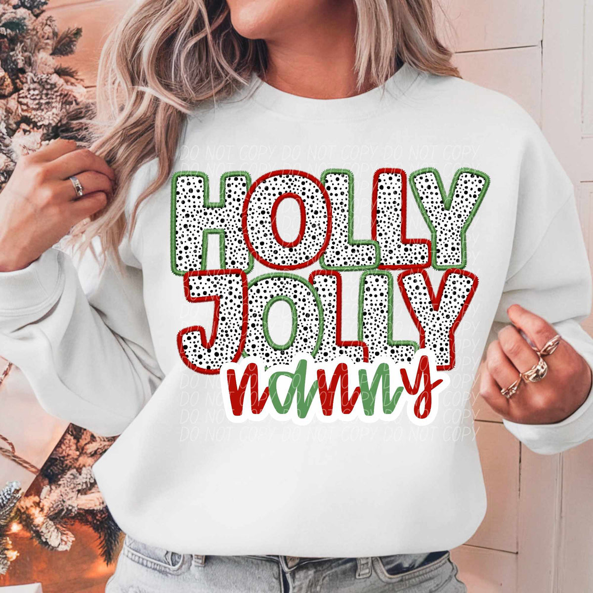Holly jolly nanny Dalmatian filled (CITY) 65185 DTF transfer