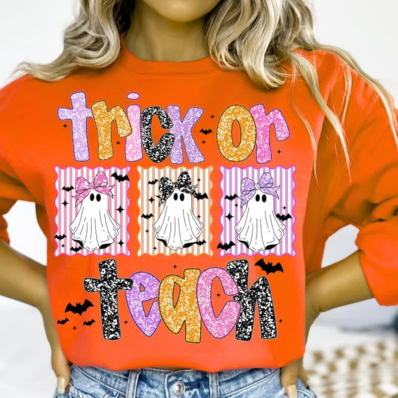 Trick or Teach Ghosts DTF transfers